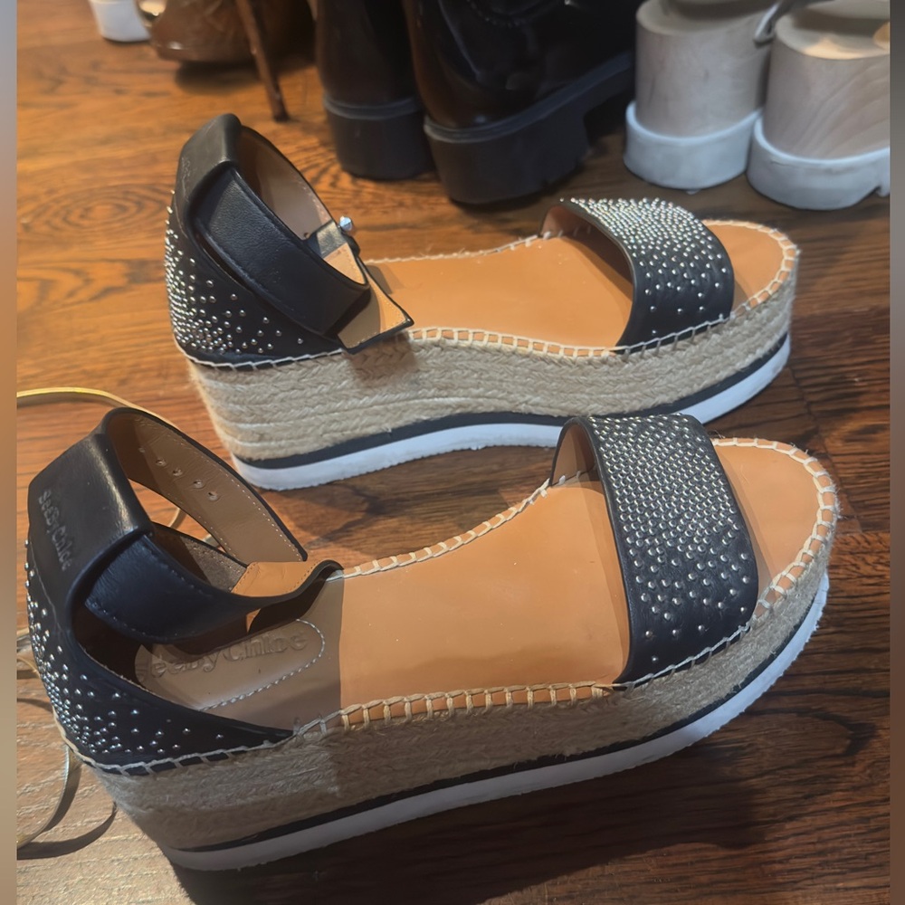 See By Chloe Black Espadrille Sandals